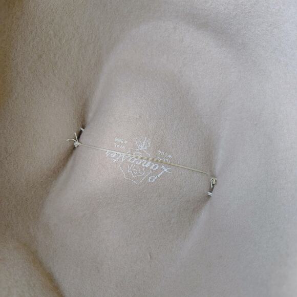 Tan Lancaster Wool Cowboy Western Hat Leather Rope Feather Hat Band Size 7 Women - Picture 10 of 10